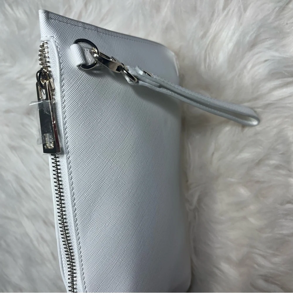 WHBM White House Black Market Hydrangea Floral Wristlet Pouch Clutch Stud Accent